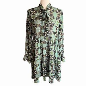 Elan Chance Green Orchid Mini Dress Medium Bohemian Boho Whimsigoth Whimsical